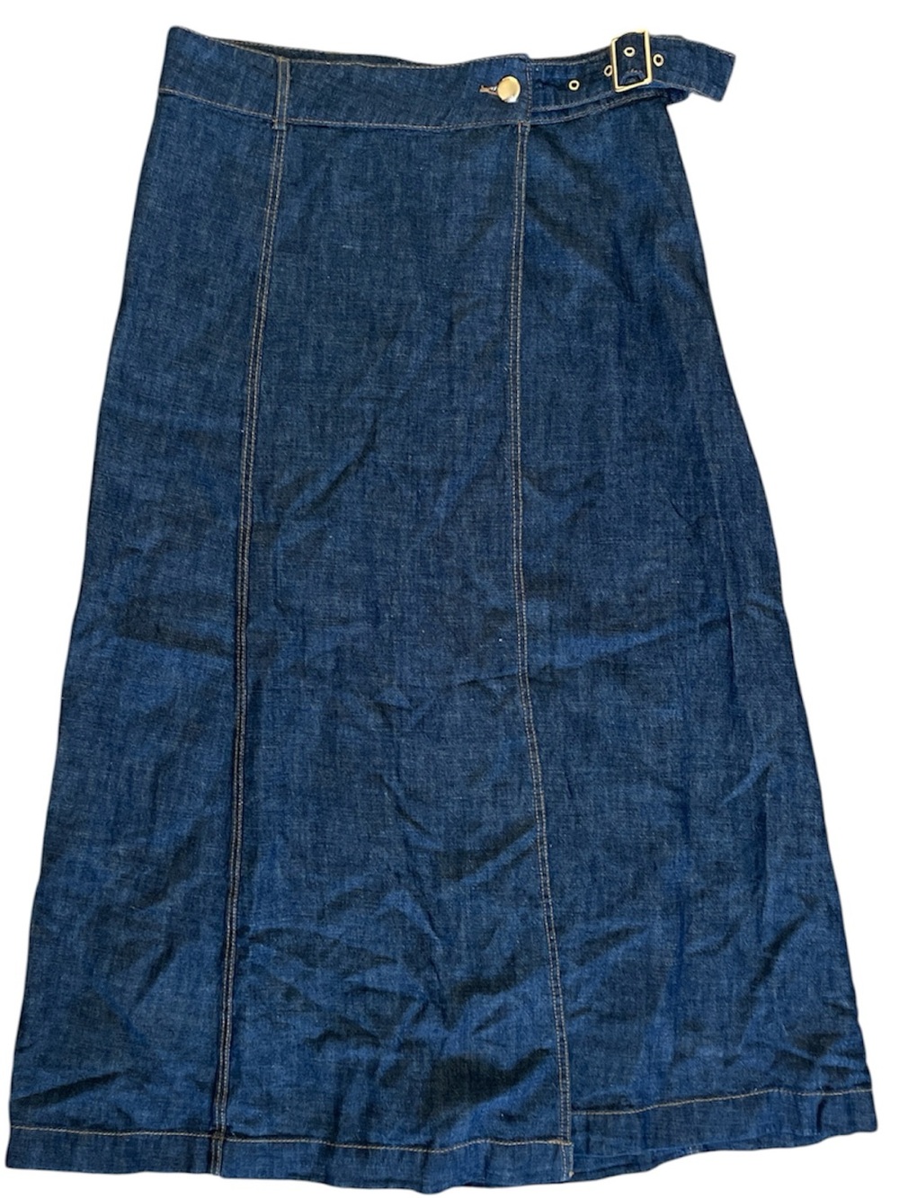 ZARA NEW FW24 Z1975 DENIM WRAP MIDI SKIRT 7966/406_SIZE Medium - Picture 3 of 6